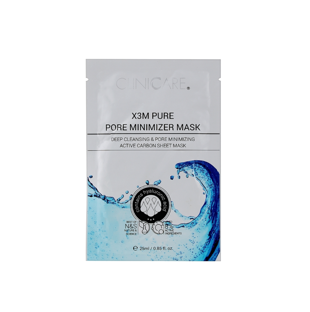 Маска очищувальна порозвужувальна тканинна ClinicCare X3M Pure Pore Minimizer Mask 25 г Маска очищувальна порозвужувальна тканинна ClinicCare X3M Pure Pore Minimizer Mask 25 г