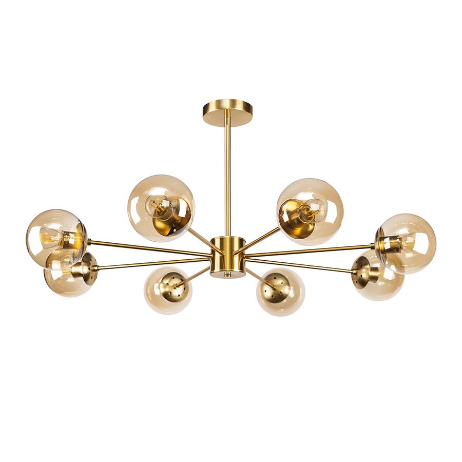 Люстра потолочная молекула Levistella 7529807-8 BRZ/BR плафон коричневый Бронзовый