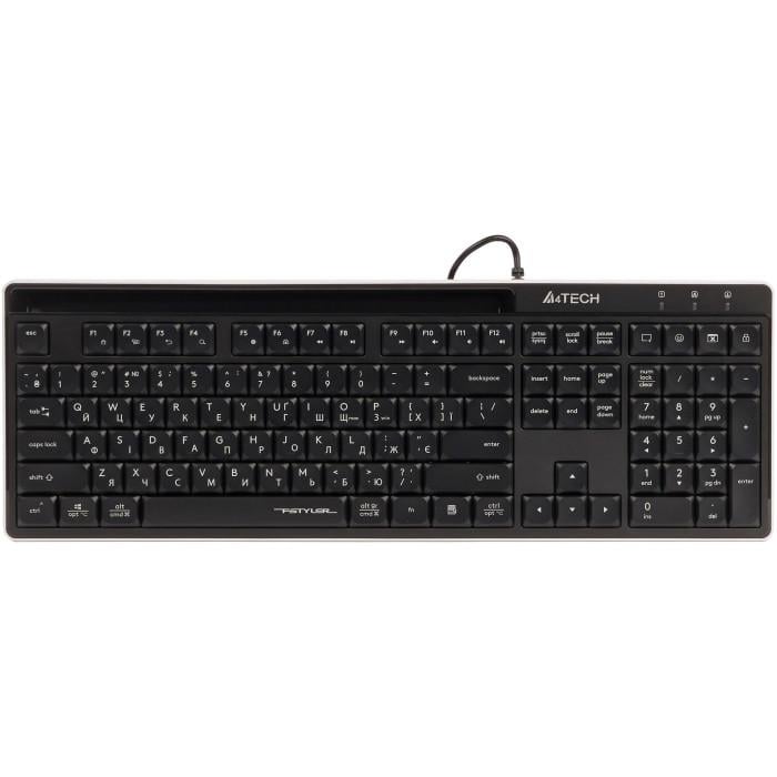 Клавіатура дротова A4Tech Fstyler FX72 ножнічна USB-A 104 клавіші 1,5 м ENG/UKR Black