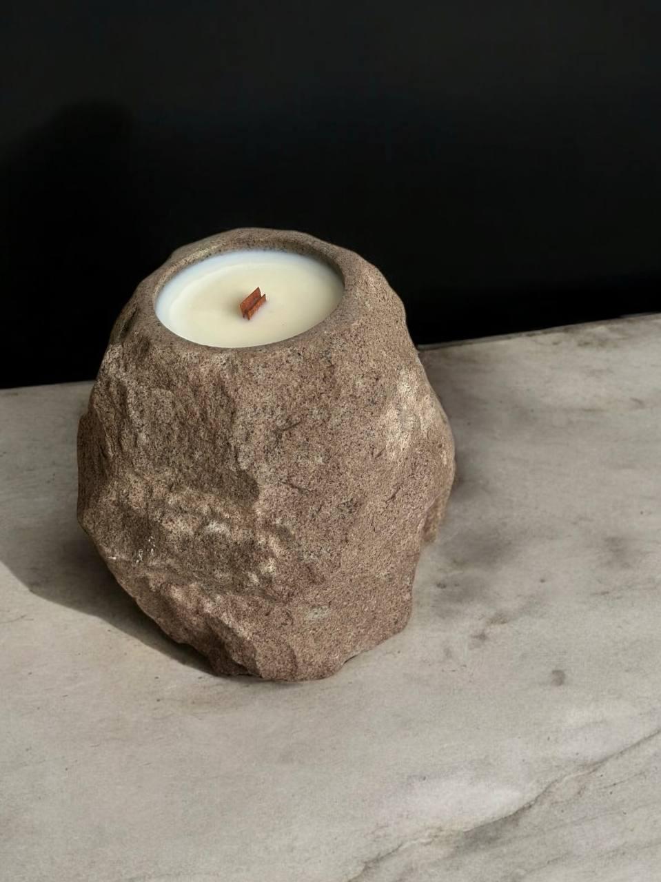 Аромасвічка з натурального каменю та соєвого воску L Червоний піщаник (26134043)