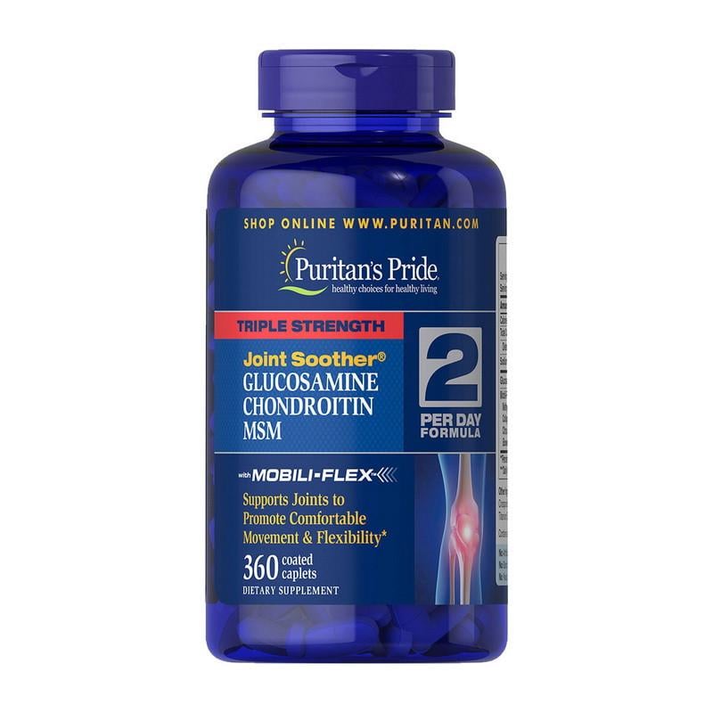 Комплекс для суставов и связок Puritan's Pride Triple Strength Glucosamine&Chondroitin with MSM 360 капс. (11431-01)