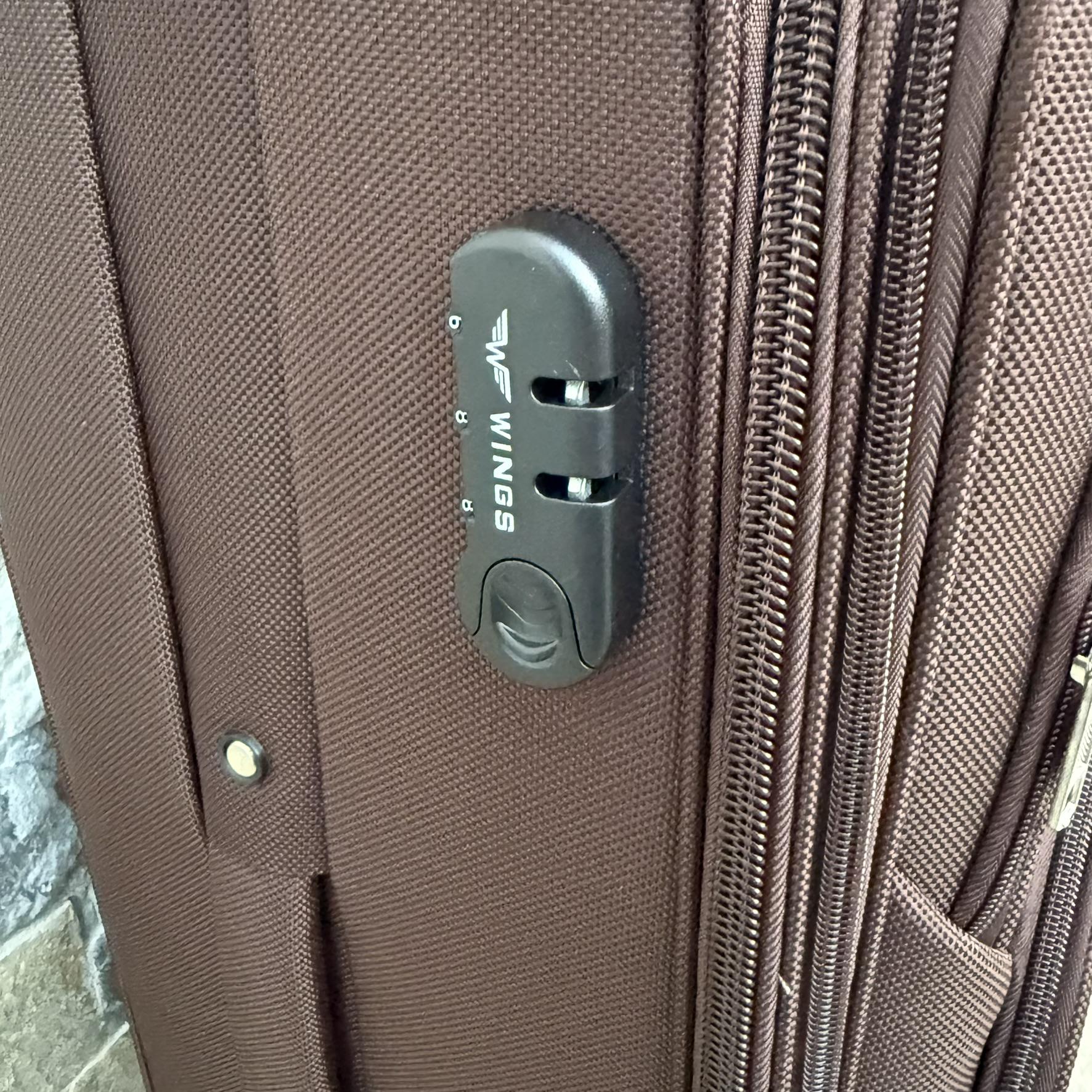 Валіза тканинна Wings 1708 на 4 колесах L Коричневий (30485125) - фото 5