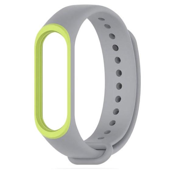 Силиконовый ремешок для фитнес-браслета Xiaomi Mi Band 4 Grey/Green (1007373778)