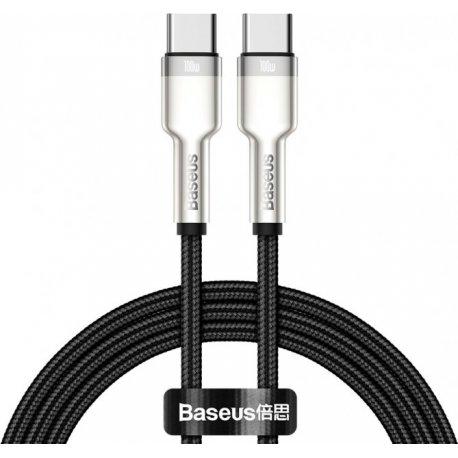 Кабель BASEUS Cafule Metal Type-C to Type-C 100W 1 м Black (CATJK-C01) Кабель BASEUS Cafule Metal Type-C to Type-C 100W 1 м Black (CATJK-C01)
