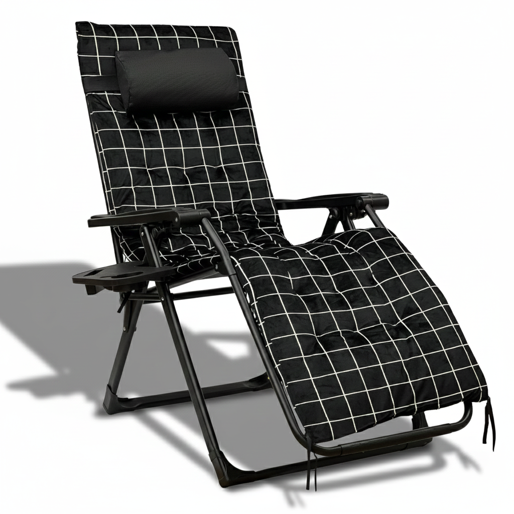 Кресло шезлонг раскладное LEOBRO Zero Gravity Premium Plus Velvet с подголовником и регулировкой спинки 178х64х110 см