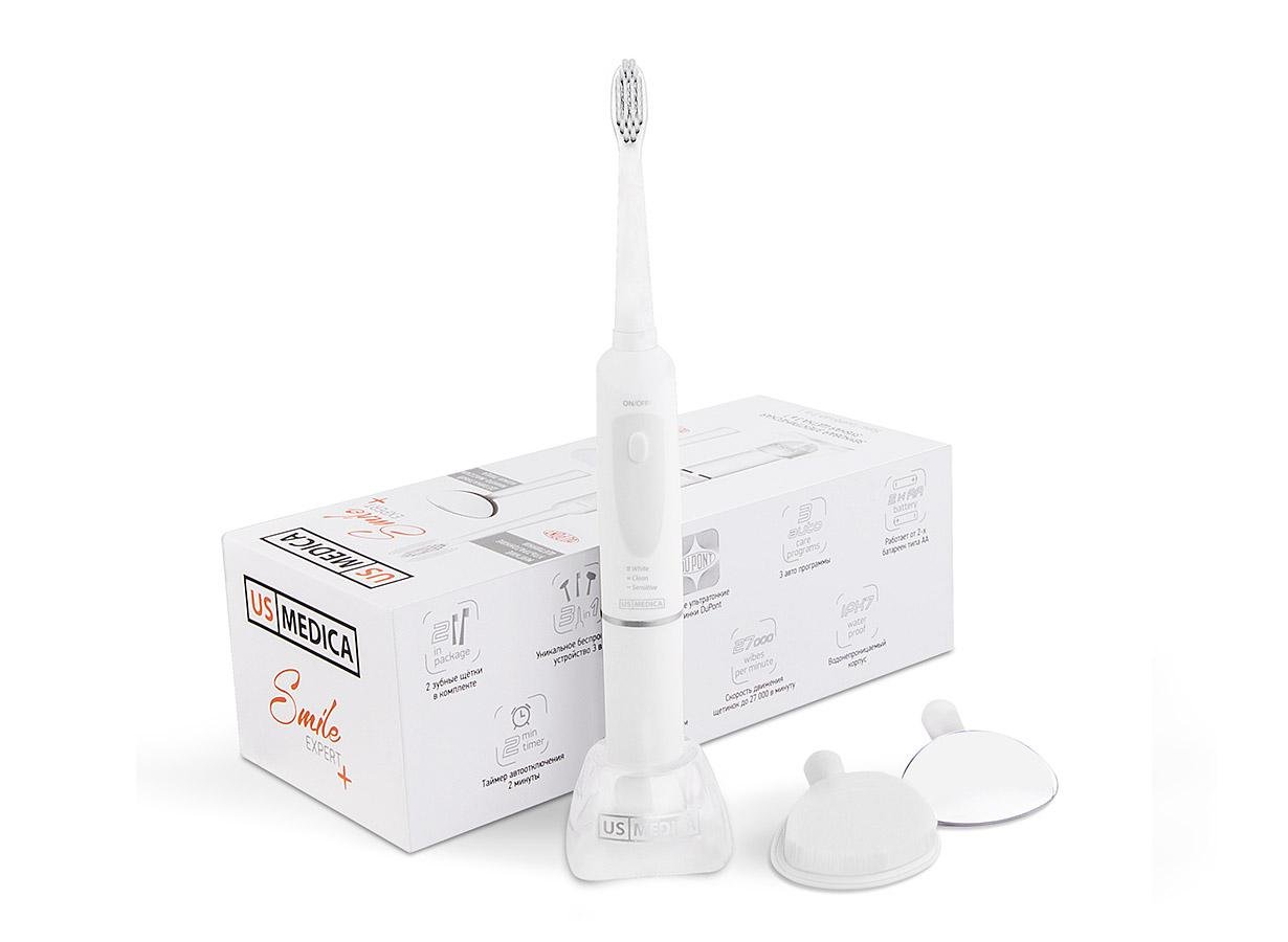 Электрическая зубная щетка US MEDICA Smile Expert Plus звуковая Белый (US090) - фото 1