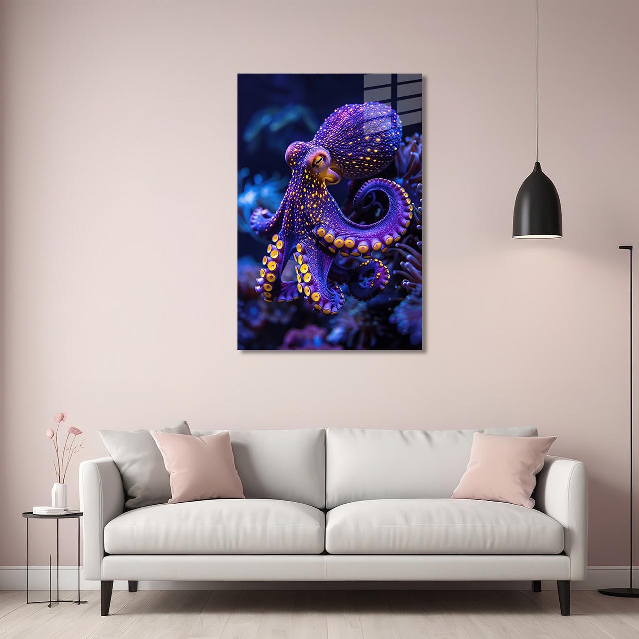 Картина на стекле NovellaPrint Осьминог ночи 80х120 см (455.4)