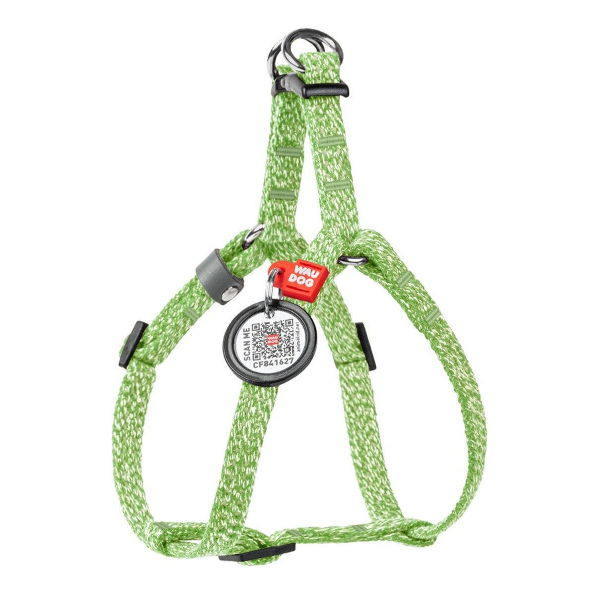 Шлея для котів/дрібних порід собак Waudog Re-cotton з QR паспортом/світловідбиваюча/пластиковим фастексом XS 10 мм х 28-40 см Салатовий (16705 Col) Шлея для котів/дрібних порід собак Waudog Re-cotton з QR паспортом/світловідбиваюча/пластиковим фастексом XS 10 мм х 28-40 см Салатовий (16705 Col)