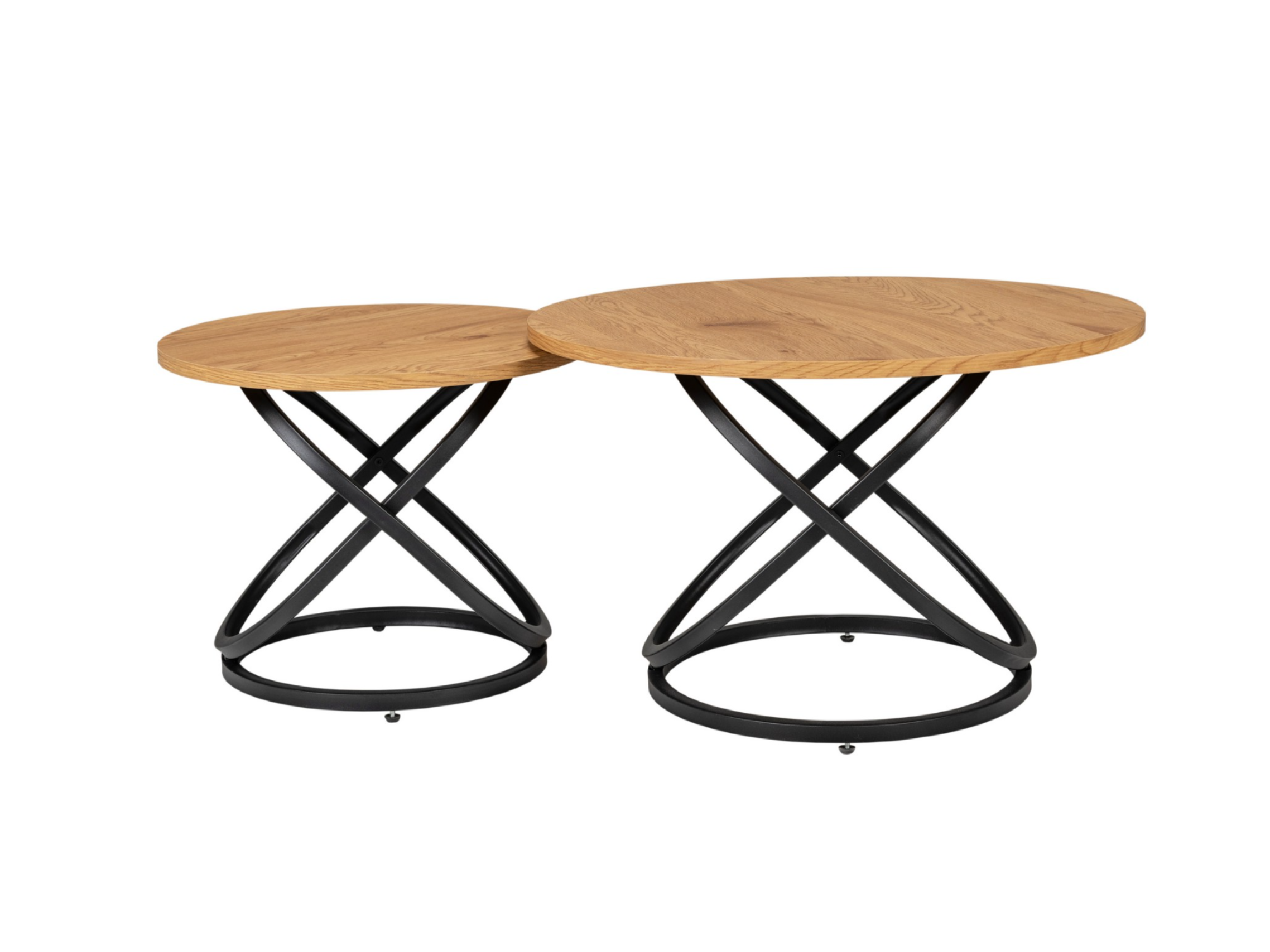 Комплект журнальных столов Vetro Ливио 700х460 мм/500х400 мм МДФ 2 шт. Дуб/Черный (СТ-55) - фото 1 Комплект журнальных столов Vetro Ливио 700х460 мм/500х400 мм МДФ 2 шт. Дуб/Черный (СТ-55) - фото 1