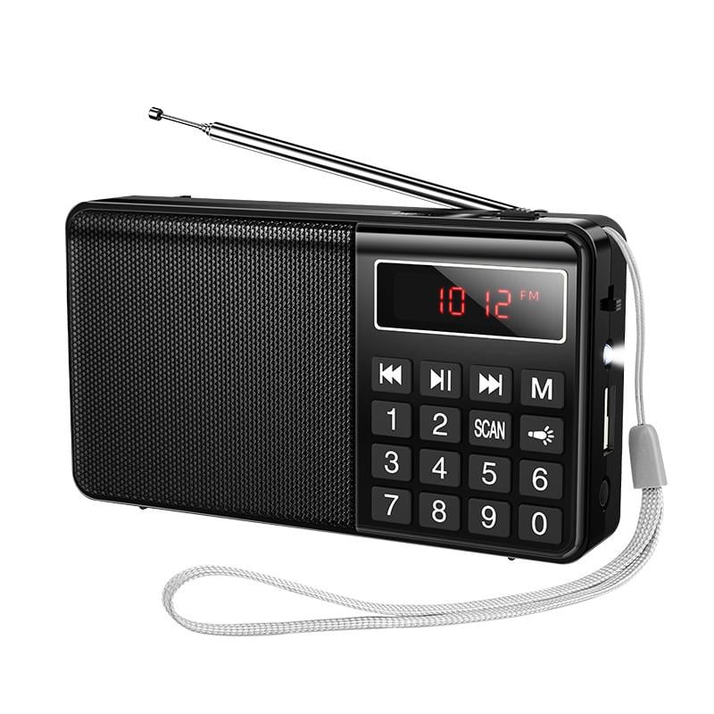 Радио Hoco с Bluetooth FM AM MP3 и фонариком HI50 Черный