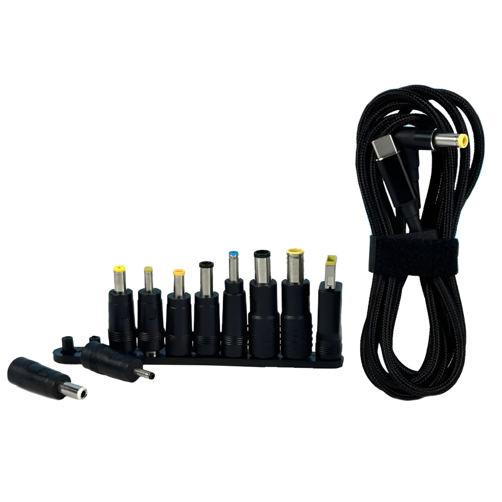 Комплект адаптеров с переходником из Type-c на DC JoyPro 100W 175 см Черный (28f81070) - фото 1