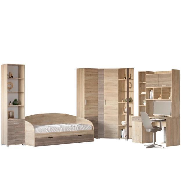 Спальная детская Эверест Бриз-5 комплект Дуб сонома/Трюфель (EVR-20477) - фото 2 Спальная детская Эверест Бриз-5 комплект Дуб сонома/Трюфель (EVR-20477) - фото 2