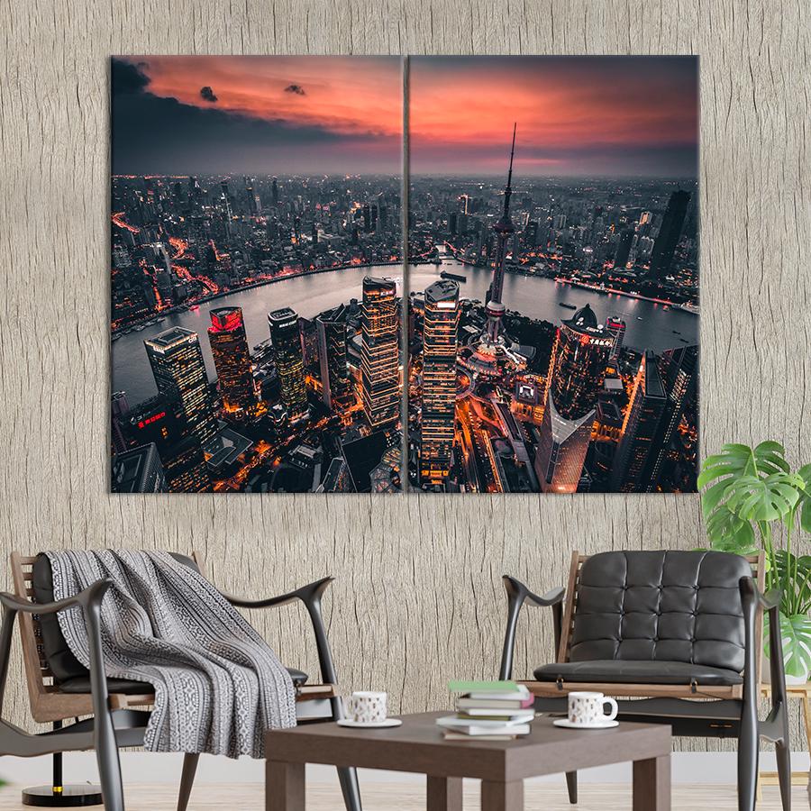 Настенний декор Закат над Шанхаем 71x51 см (A764-2)