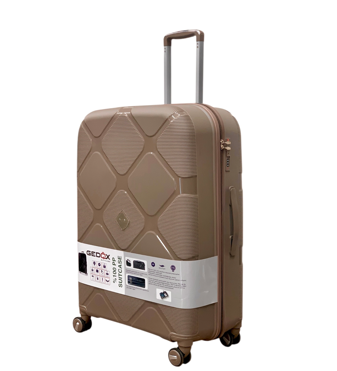 Чемодан Gedox PP012-М полипропилен на 4-х двойных колесах средний М 70 л Чемодан Gedox PP012-М полипропилен на 4-х двойных колесах средний М 70 л