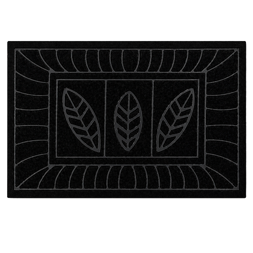 Коврик придверный Stenson N01582 Лист 38x58 см Black (34188200)