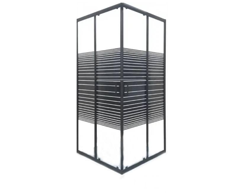 Душевая кабина Sunways LINEA SB-без поддона 80x80х180 см квадратное стекло прозрачное с принтом черных линий (C15522)