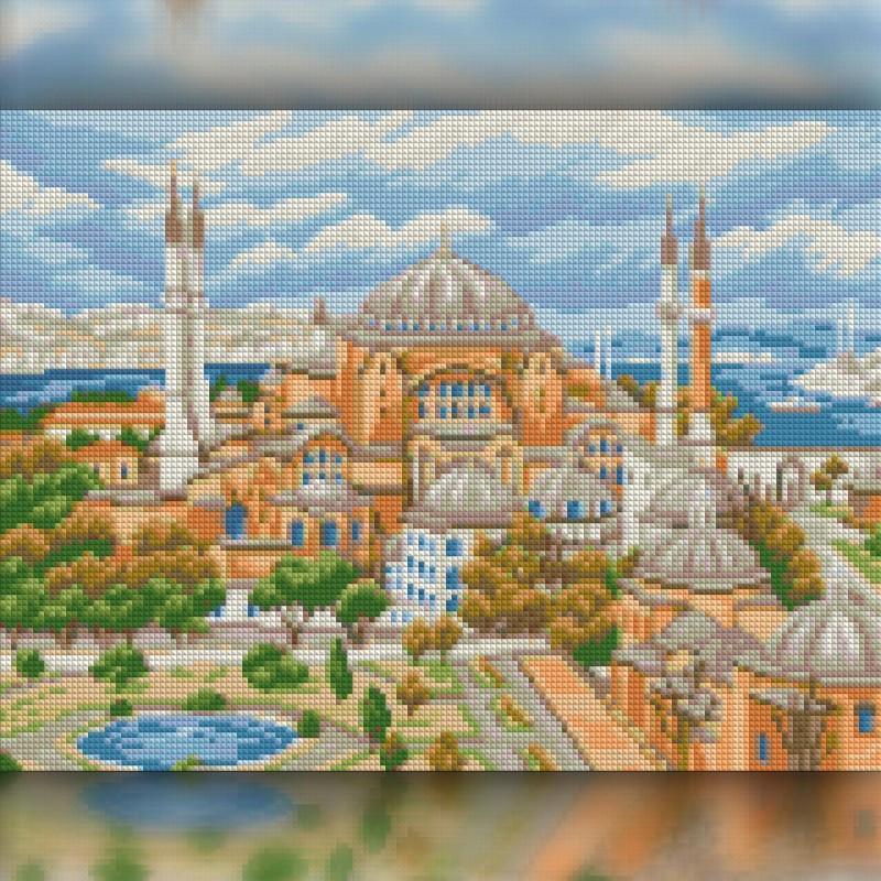 Алмазная мозаика на подрамнике The Wortex Diamonds Собор 50x60 см (TWD30038XL+P)