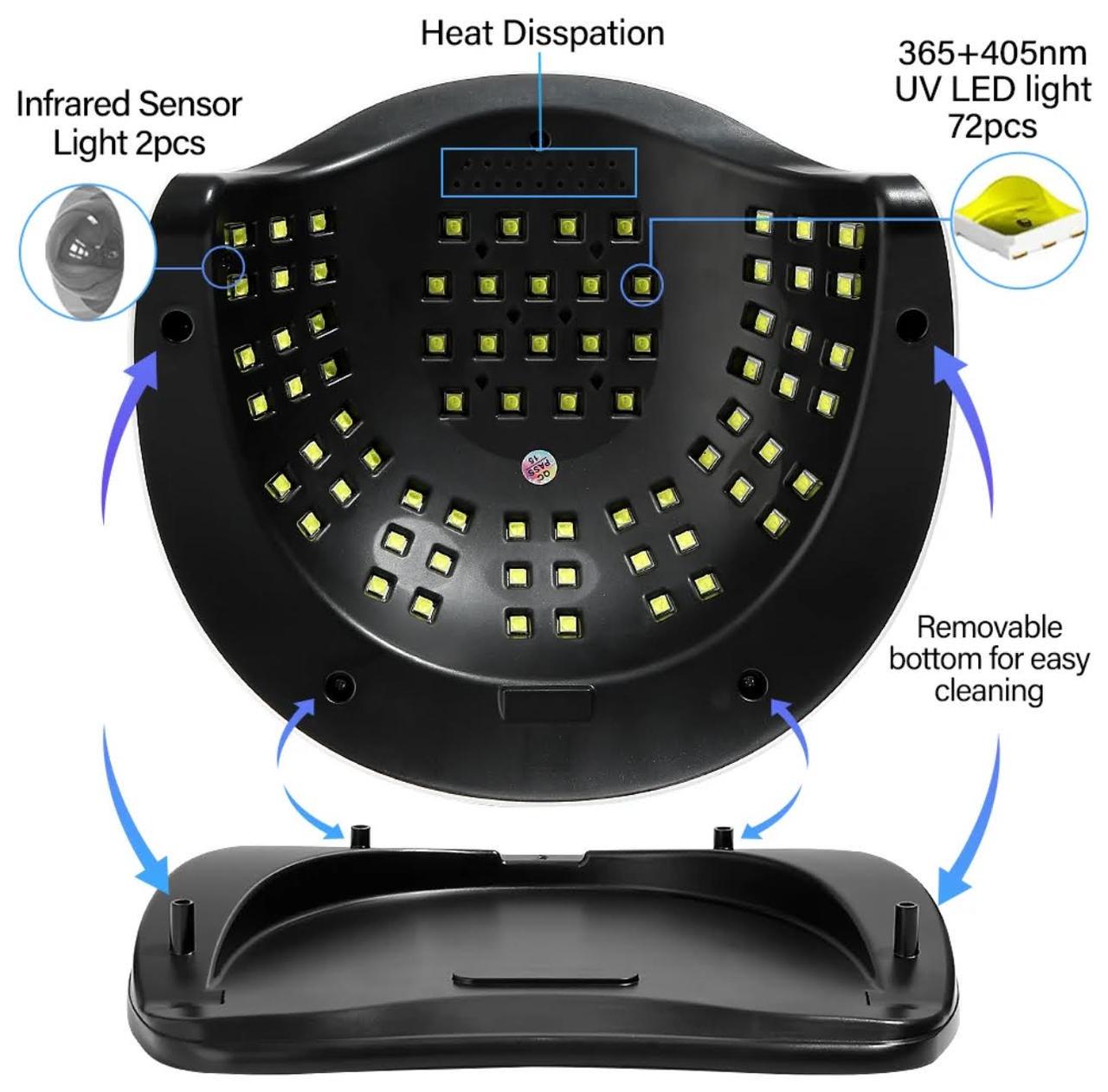 Лампа SUN X21 Max для сушіння гель-лаку з дисплеєм/знімне дно 320 Вт - фото 9