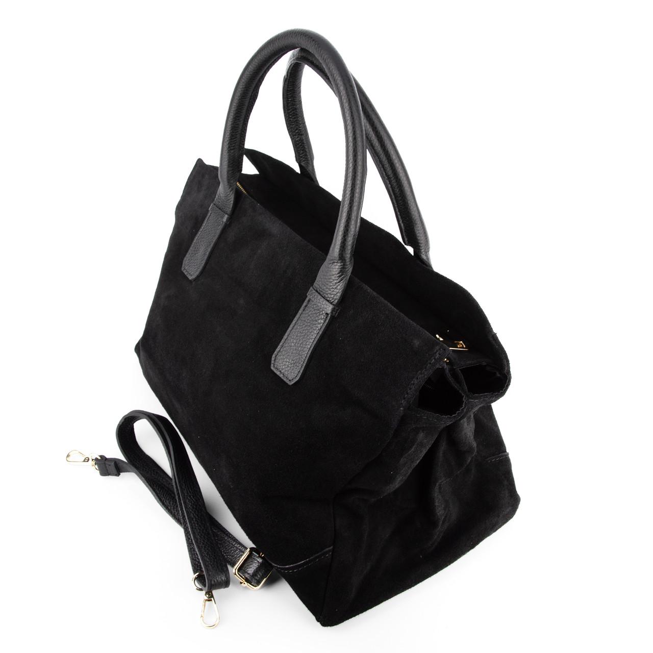 Сумка шопер жіноча замшева Virginia Conti 04108 Чорний (2792720617) - фото 3 Сумка шопер жіноча замшева Virginia Conti 04108 Чорний (2792720617) - фото 3