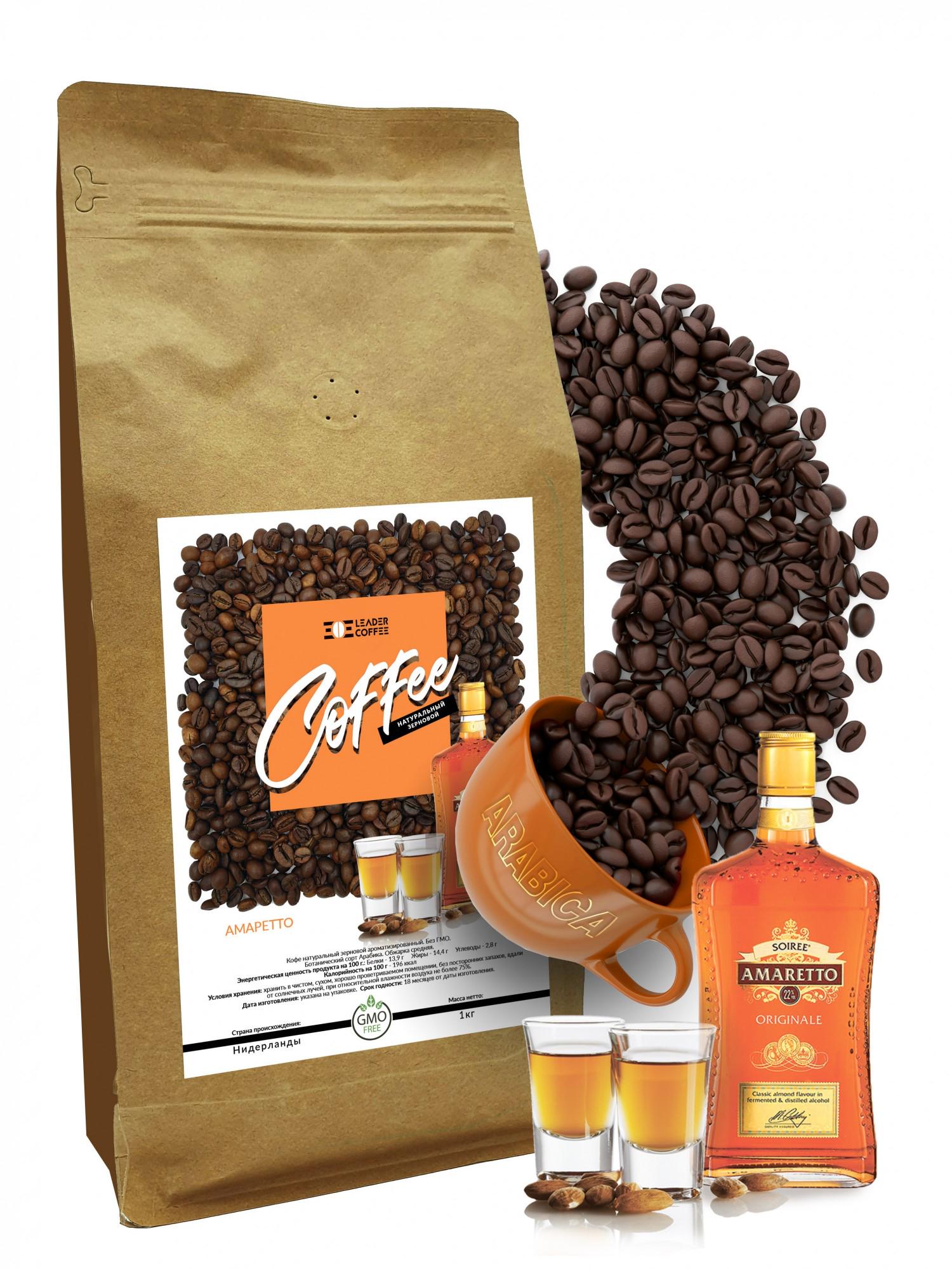 Кофе Leadercoffee Ukraine Амаретто 100% Арабика ароматизированный в зернах 1 кг (1150113010) - фото 3 Кофе Leadercoffee Ukraine Амаретто 100% Арабика ароматизированный в зернах 1 кг (1150113010) - фото 3