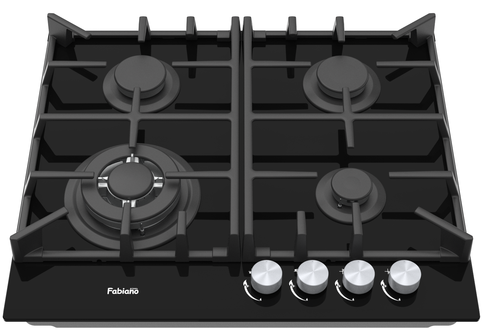 Варильна поверхня газова Fabiano FHG 1044 VGHT2 Black Glass (8111.406.1466)