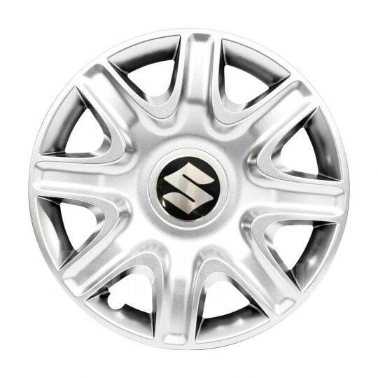Автомобильные колпаки SKS 332 R15 с логотипом Suzuki 4 шт. Серебристый