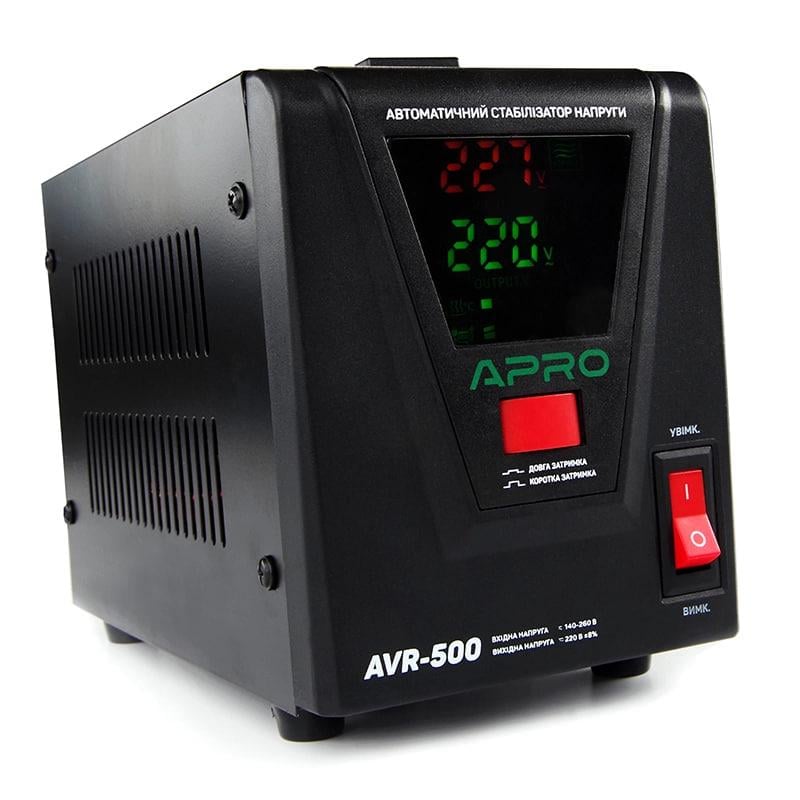 Стабілізатор напруги релейний Apro AVR-500 400 Вт - фото 2 Стабілізатор напруги релейний Apro AVR-500 400 Вт - фото 2
