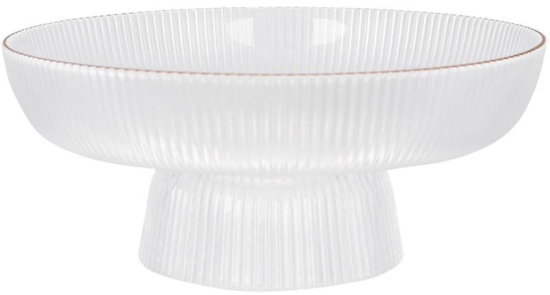 Фруктівниця скляна Fleur Ø20х8,5 см Прозорий із золотою облямівкою Фруктівниця скляна Fleur Ø20х8,5 см Прозорий із золотою облямівкою