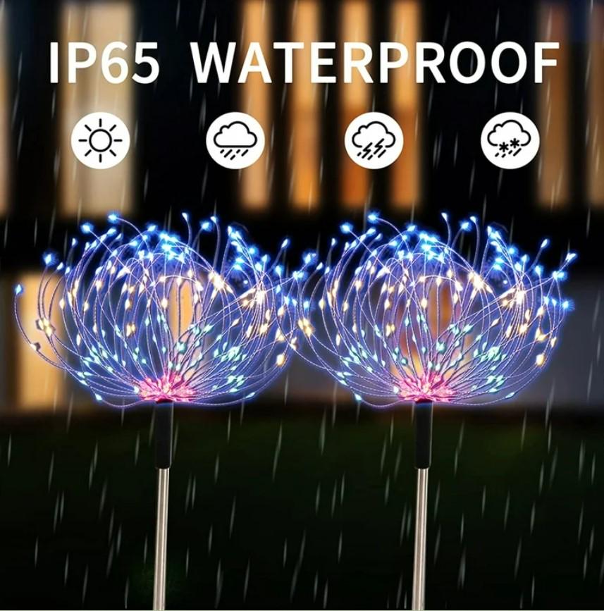 Набор светильников на солнечной батарее садовых Фейерверк с пультом 4 шт. Сине-розовый (MX-00009081) - фото 3 Набор светильников на солнечной батарее садовых Фейерверк с пультом 4 шт. Сине-розовый (MX-00009081) - фото 3