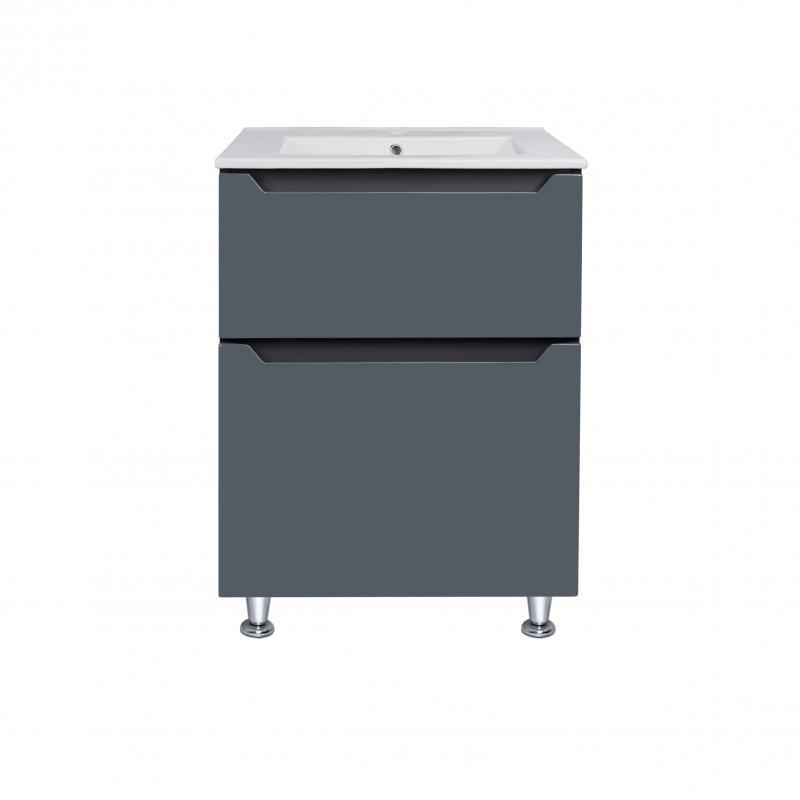 Комплект Q-tap Scorpio тумба напольная/раковина врезная Graphite (QT1471TNВ6023060CG)