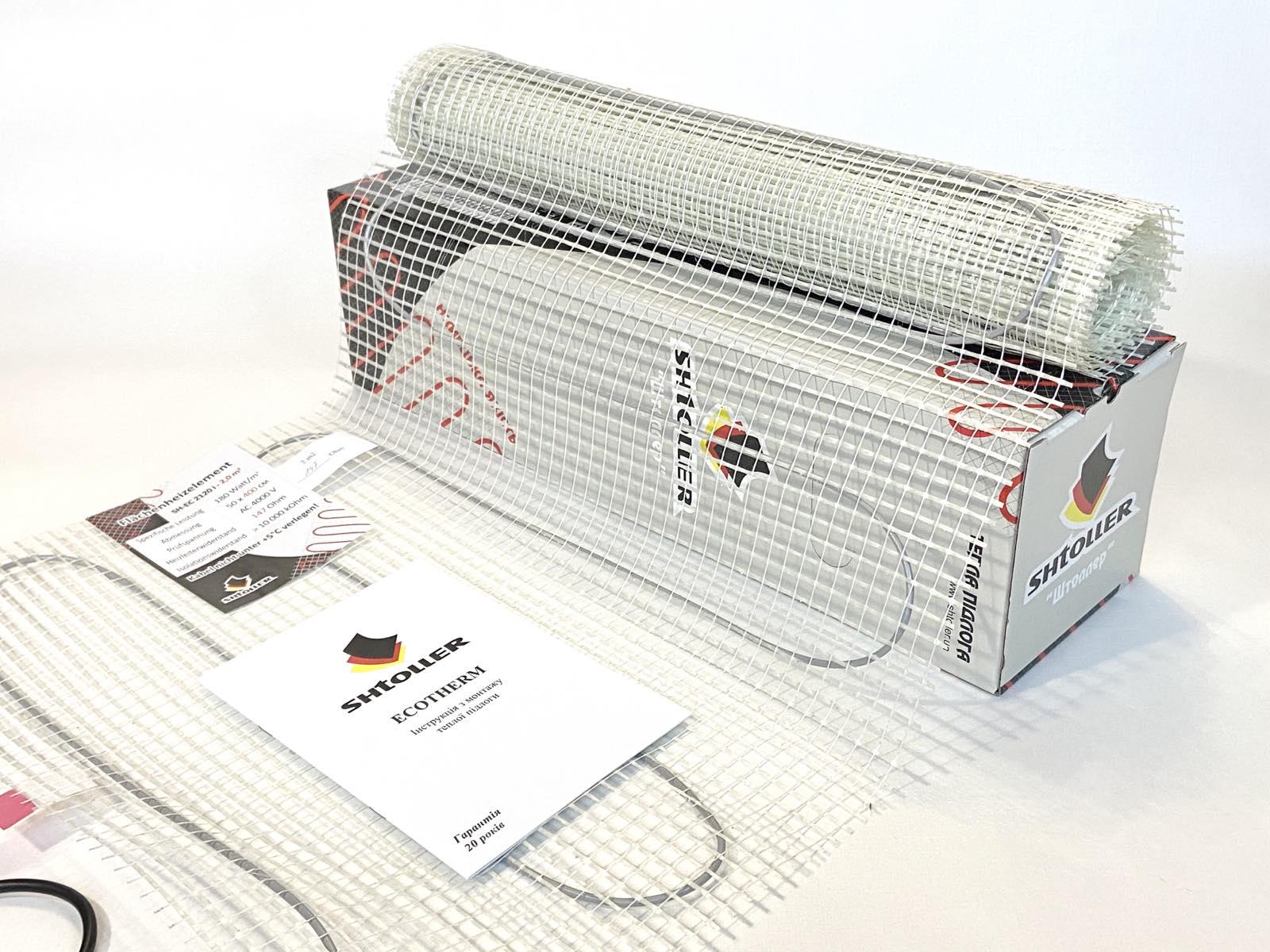 ᐉ Нагрівальний мат теплої підлоги Shtoller Ecotherm тонкий 0,5 м ...