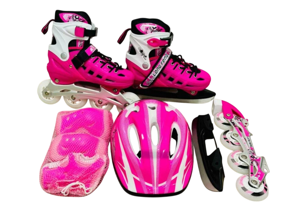 Набор раздвижных роликовых коньков Maraton Combo 2in1 Ice M р. 35-38 Розовый (2509903118)