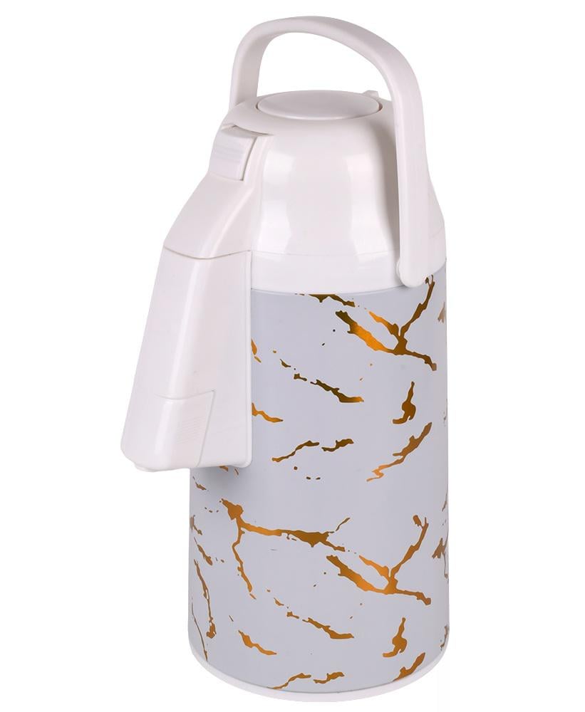 Термос із насосом Stenson з нержавіючої сталі 3 л для гарячих напоїв White (30519)