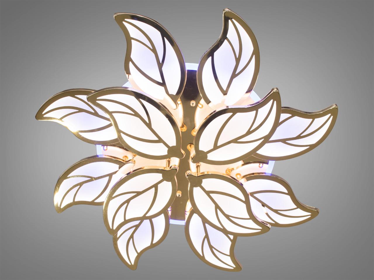 Люстра светодиодная для гостиной с подсветкой 8028-8+4G-LS 180W на 26 м2 Золотой (1866761050) - фото 2 Люстра светодиодная для гостиной с подсветкой 8028-8+4G-LS 180W на 26 м2 Золотой (1866761050) - фото 2