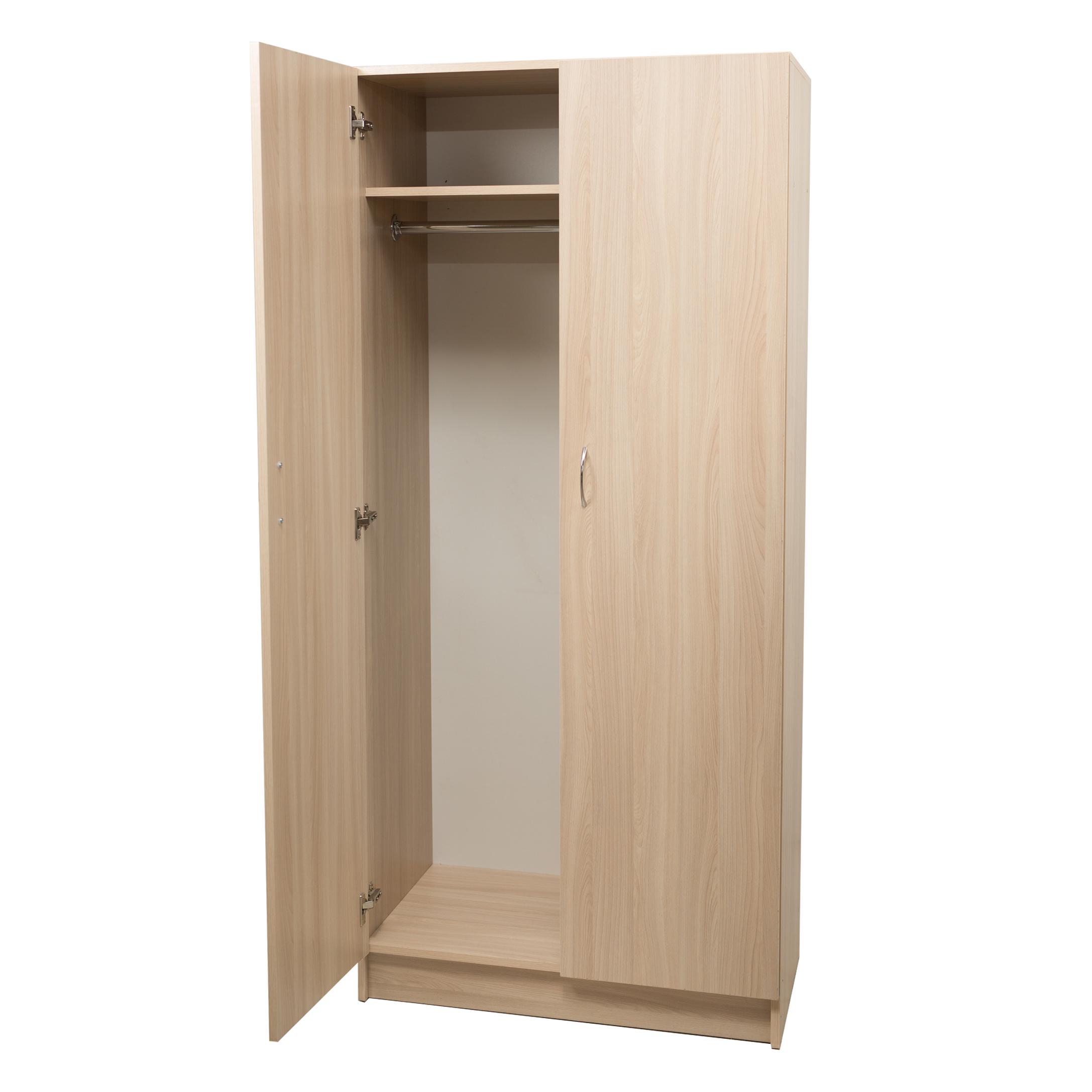 Шафа для одягу Goydalka 2-х дверна зі штангою та полицею ЛДСП/кромка ПВХ 800х450х1800 мм Дуб натуральний (42402) - фото 2 Шафа для одягу Goydalka 2-х дверна зі штангою та полицею ЛДСП/кромка ПВХ 800х450х1800 мм Дуб натуральний (42402) - фото 2