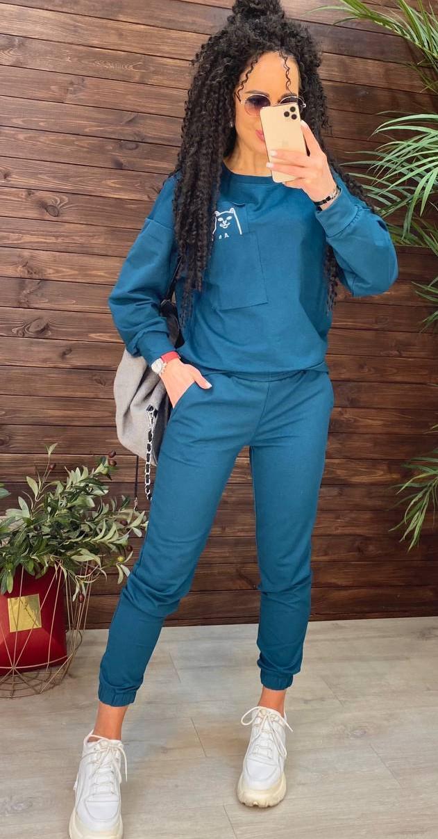 Костюм женский Котик L Морская волна (1285-тк)