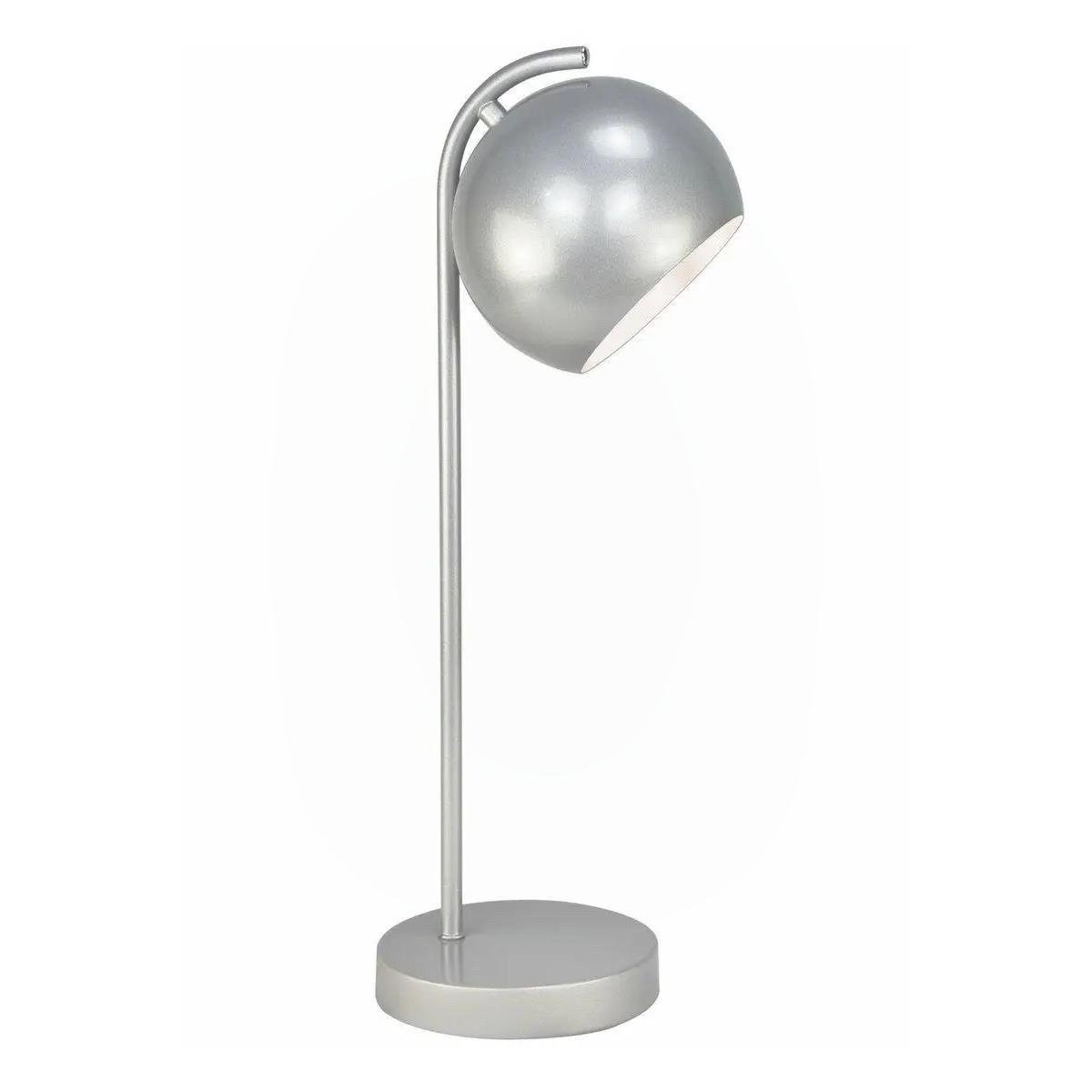 Настольная лампа Valeso с круглым плафоном под лампу Е14 Серебряный (LT91054)
