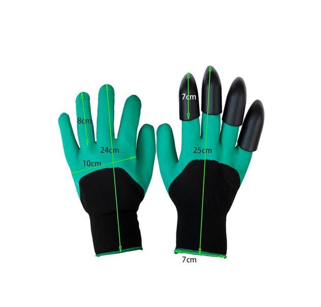 Садові рукавички з пластиковими кігтями на 1 рукавичку прогумовані Зелений (R9532) - фото 2 Садові рукавички з пластиковими кігтями на 1 рукавичку прогумовані Зелений (R9532) - фото 2