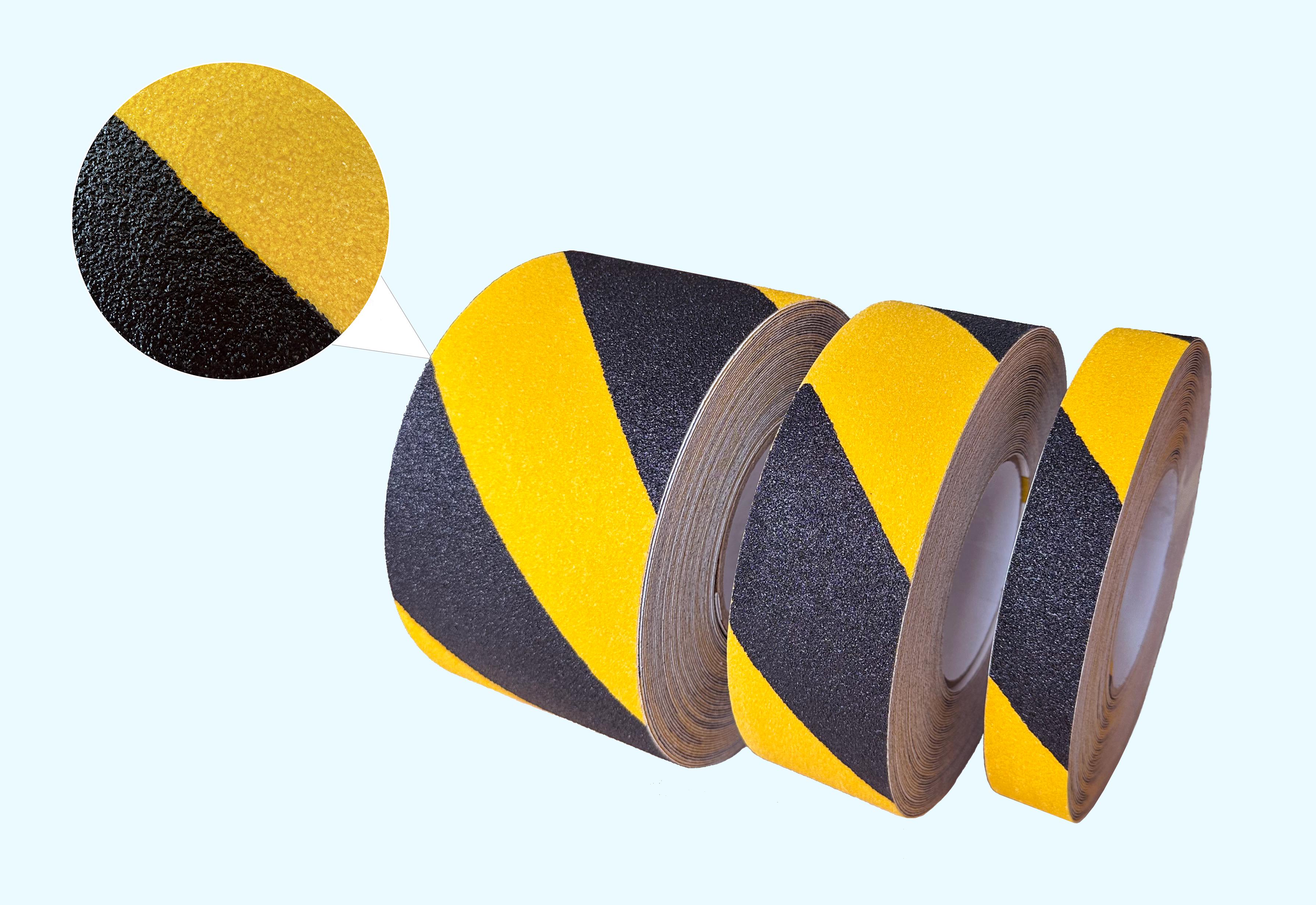 Стрічка протиковзка самоклеюча абразивна Heskins Standard Safety-Grip попереджувальна стандартної зернистості 100 мм x 5 м Чорно-жовтий (H3401D 100L5) - фото 7