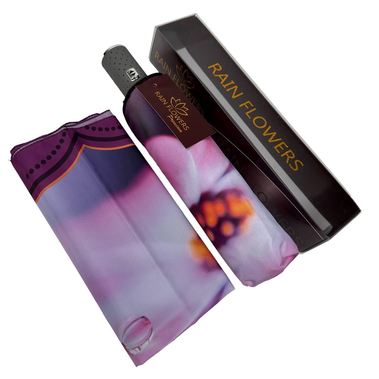 Зонт женский автомат Rain Flower цветочный принт в подарочной упаковке с платком (01030-3) - фото 2 Зонт женский автомат Rain Flower цветочный принт в подарочной упаковке с платком (01030-3) - фото 2