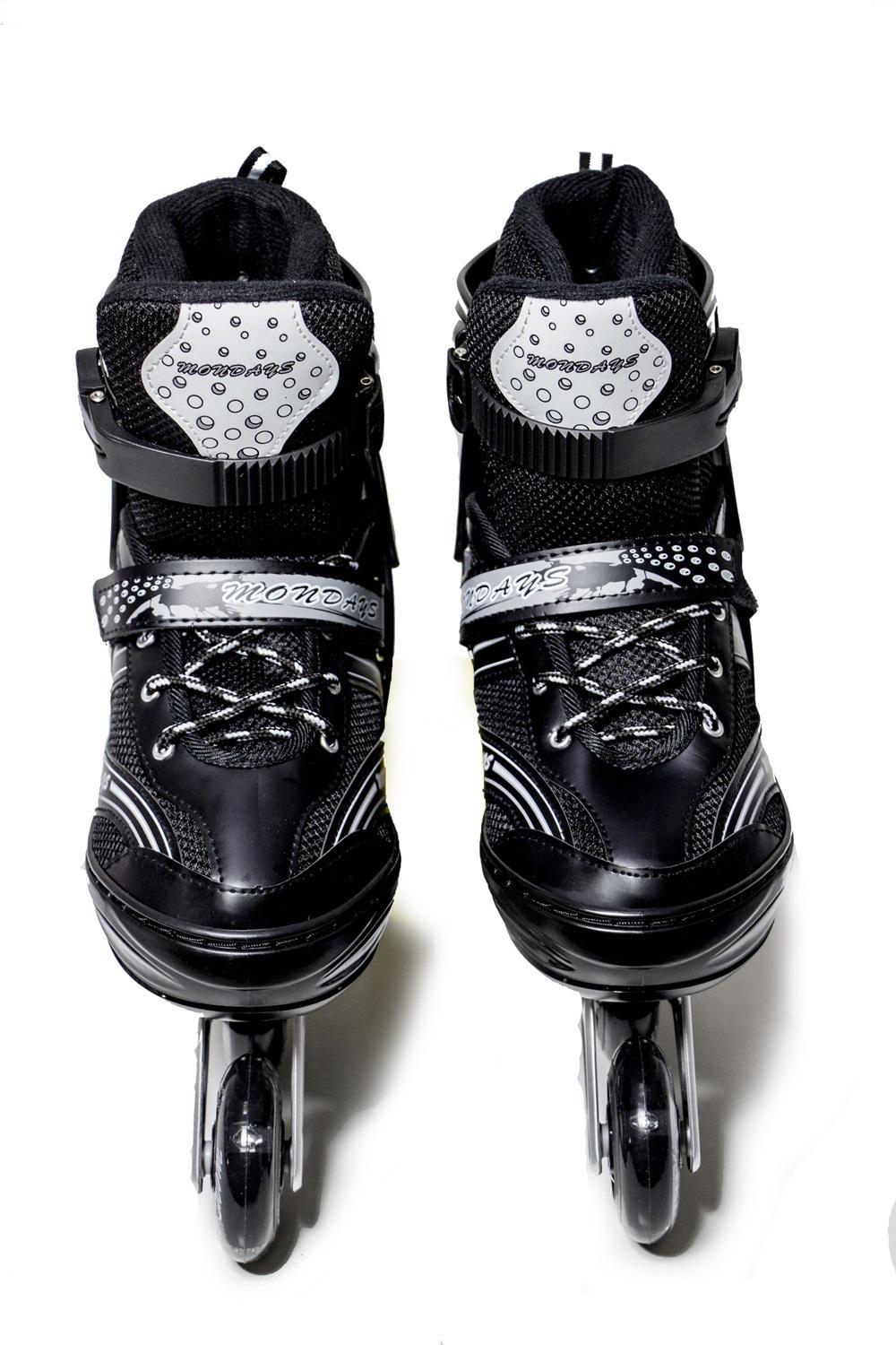 Роликовые коньки Happy Mondays колеса со светом PU 27-29,5 р. 43-46 см Black (692937574) - фото 3