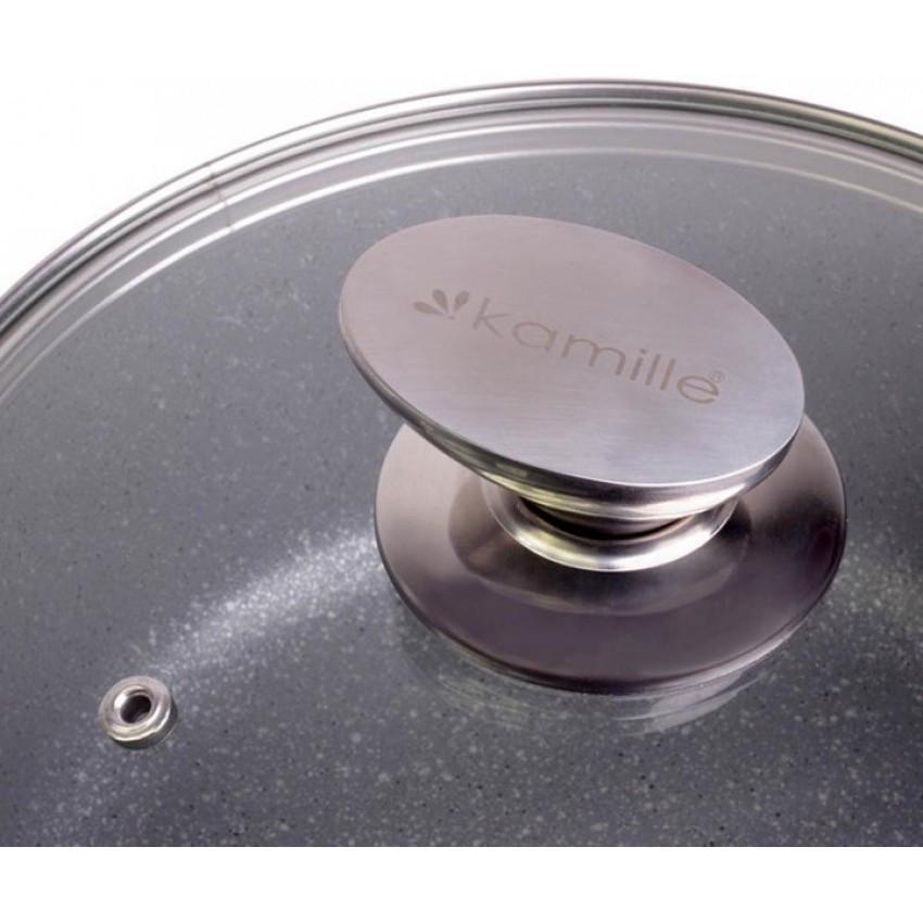 Кастрюля с крышкой Kamille алюминиевая литая с антипригарным покрытием 6,2 л 24х16,5 см Granite (4427) - фото 3 Кастрюля с крышкой Kamille алюминиевая литая с антипригарным покрытием 6,2 л 24х16,5 см Granite (4427) - фото 3