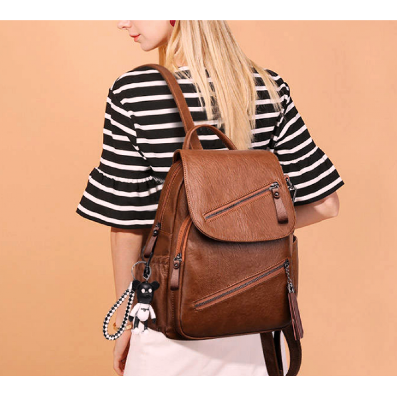 Рюкзак міський 30х20х11 см Коричневий (910) - фото 2 Рюкзак міський 30х20х11 см Коричневий (910) - фото 2