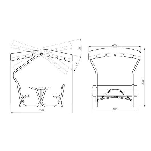 Беседка открытая садовая с накрытием - фото 3