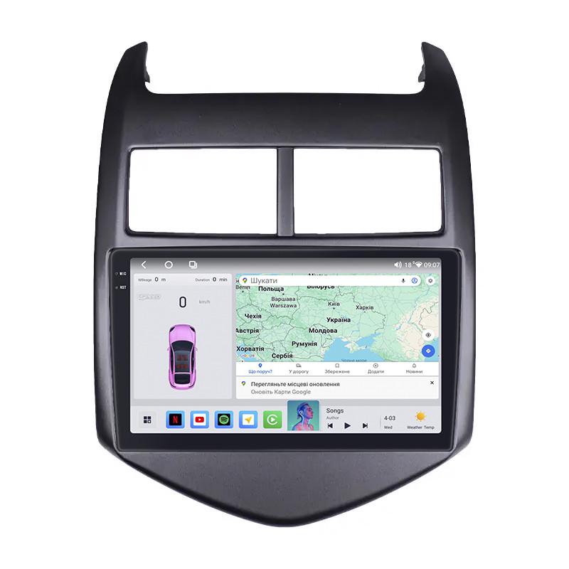 Автомагнітола штатна Lesko QLED CarPlay/4G/Wi-Fi/GPS/360° для Chevrolet Sonic I 2011-2016 4/64Gb 9" (2318090879)