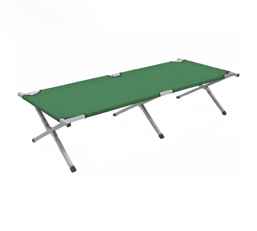Раскладушка туристическая складная НАТО до 100 кг с чехлом Зеленый (id_24247)