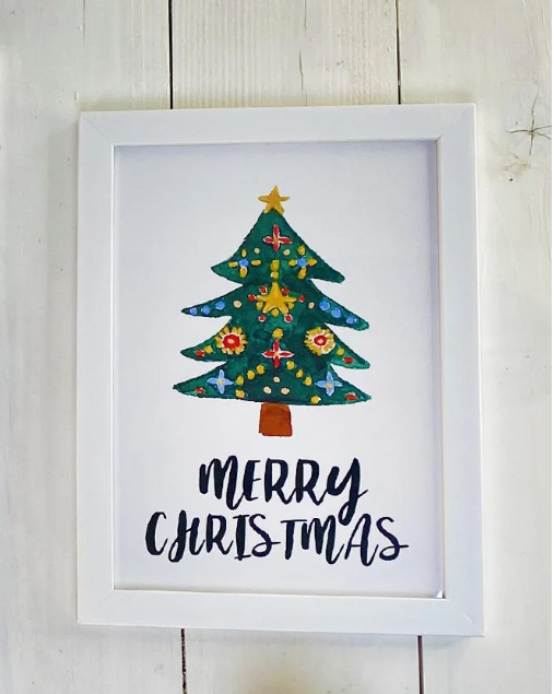 Постер в рамке Marry Christmas 15x21 см A5 (WMT5_23NG011_WH)