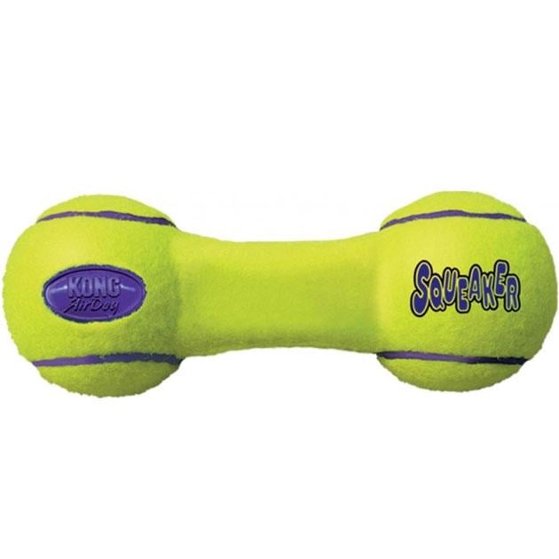 Игрушка для собак малых пород KONG AirDog Squeaker Dumbbell Воздушная гантель S 5,1x13,3x5,1 см Желтый (035585775258)