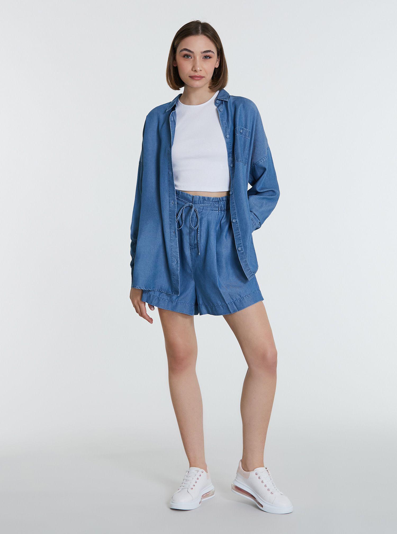 Рубашка женская Piazza Italia 43704 L/XL Синий - фото 3 Рубашка женская Piazza Italia 43704 L/XL Синий - фото 3