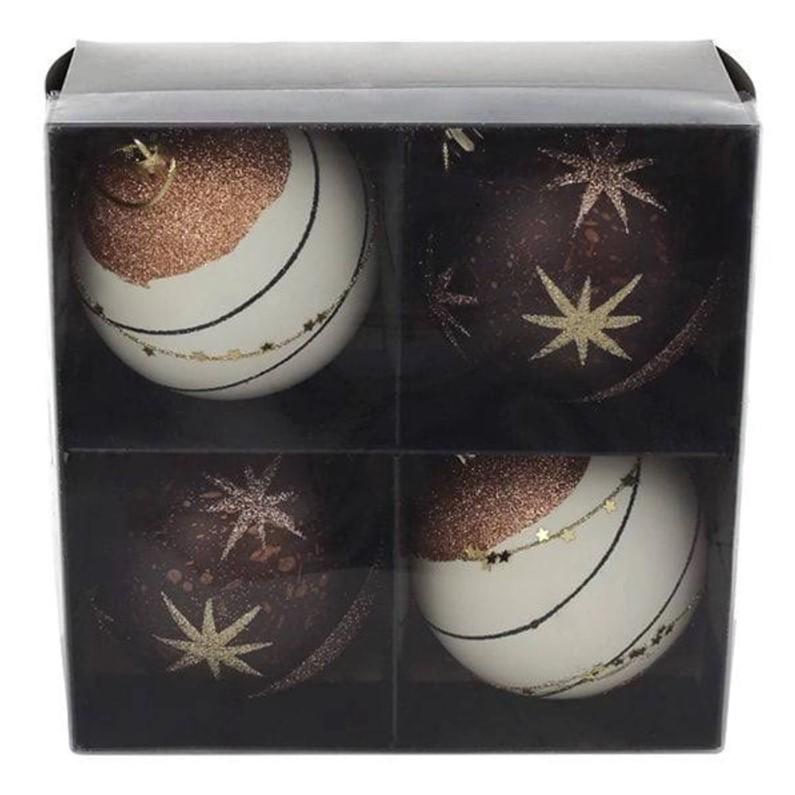 Набор пластиковых новогодних шаров d 4 см 8 шт. (12379)